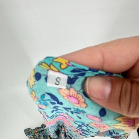 Boutique Short Sleeve Boho Floral Mixed Print Maxi Wrap Dress Boho Blue Small Ru - Picture 6 of 10